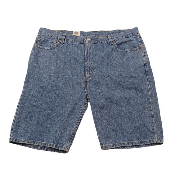 Levis 505 Denim Shorts Mens‎ 42 Blue Light Stonewash Jeans Regular 10" NEW - Picture 1 of 10